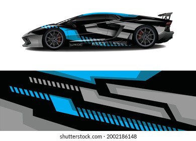 Car wrap decal designs. Abstract racing and sport background for racing livery