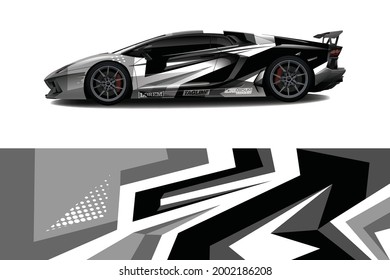 Car wrap decal designs. Abstract racing and sport background for racing livery