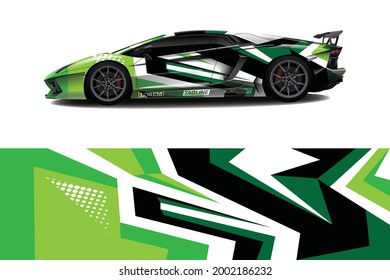 Automobil-Wrapper-Design. Abstrakte Rennen und sportlicher Hintergrund für Rennsport
