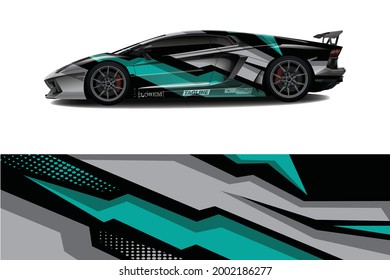 Car wrap decal designs. Abstract racing and sport background for racing livery
