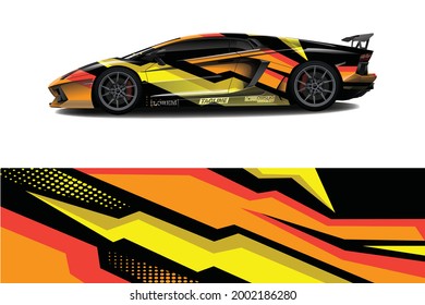 Car wrap decal designs. Abstract racing and sport background for racing livery