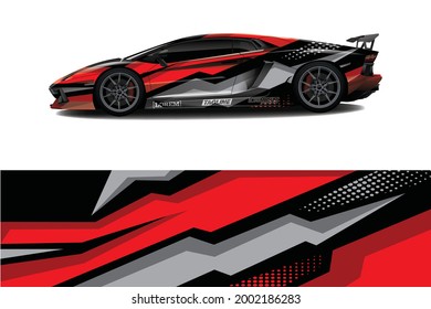 Car wrap decal designs. Abstract racing and sport background for racing livery