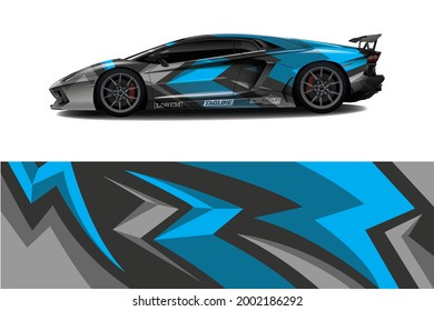 Car wrap decal designs. Abstract racing and sport background for racing livery