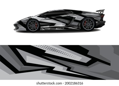 Car wrap decal designs. Abstract racing and sport background for racing livery