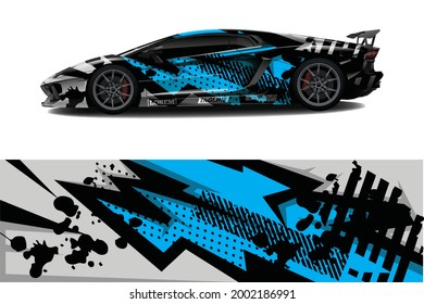 Automobil-Wrapper-Design. Abstrakte Rennen und sportlicher Hintergrund für Rennsport