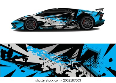 Car wrap decal designs. Abstract racing and sport background for racing livery