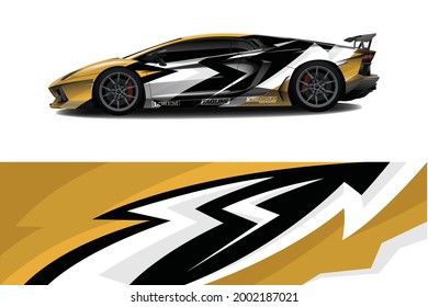 Car wrap decal designs. Abstract racing and sport background for racing livery