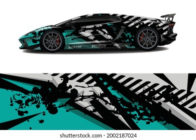 Car wrap decal designs. Abstract racing and sport background for racing livery
