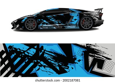 Car wrap decal designs. Abstract racing and sport background for racing livery