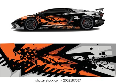 Car wrap decal designs. Abstract racing and sport background for racing livery