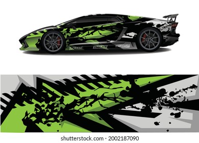 Car wrap decal designs. Abstract racing and sport background for racing livery