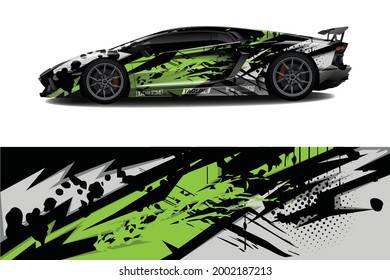 Car wrap decal designs. Abstract racing and sport background for racing livery