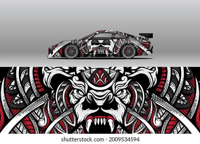 Car wrap decal designs. Abstract racing and sport background for racing livery or daily use car vinyl sticker. Decal vector eps ready print.

