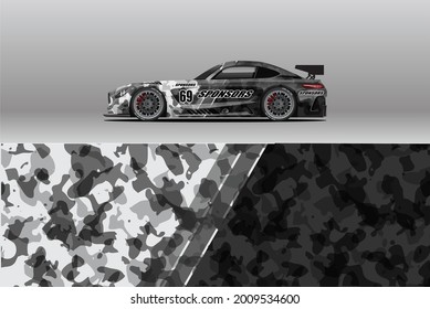 Car wrap decal designs. Abstract racing and sport background for racing livery or daily use car vinyl sticker. Decal vector eps ready print.
