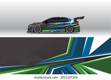 Car wrap decal designs. Abstract racing and sport background for racing livery or daily use car vinyl sticker. Decal vector eps ready print.