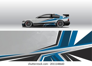 Car wrap decal designs. Abstract racing and sport background for racing livery or daily use car vinyl sticker. Decal vector eps ready print.