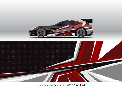 Car wrap decal designs. Abstract racing and sport background for racing livery or daily use car vinyl sticker. Decal vector eps ready print.