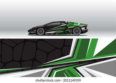 Car wrap decal designs. Abstract racing and sport background for racing livery or daily use car vinyl sticker. Decal vector eps ready print.