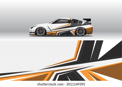 Car wrap decal designs. Abstract racing and sport background for racing livery or daily use car vinyl sticker. Decal vector eps ready print.