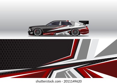 Car wrap decal designs. Abstract racing and sport background for racing livery or daily use car vinyl sticker. Decal vector eps ready print.