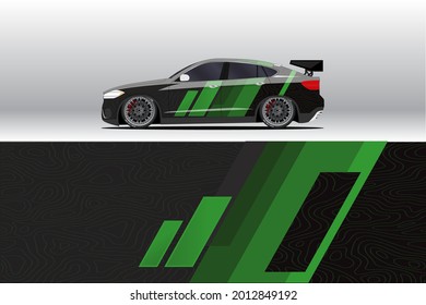 Car wrap decal designs. Abstract racing and sport background for racing livery or daily use car vinyl sticker. Decal vector eps ready print.