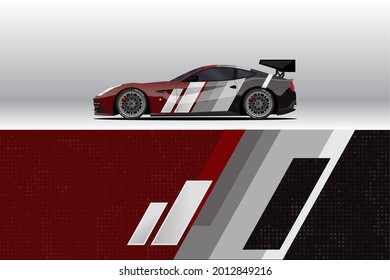 Car wrap decal designs. Abstract racing and sport background for racing livery or daily use car vinyl sticker. Decal vector eps ready print.