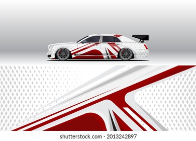 Car wrap decal designs. Abstract racing and sport background for racing livery or daily use car vinyl sticker. Decal vector eps ready print.