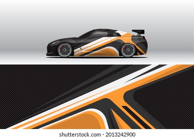Automobil-Wrapper-Design. Abstrakter Rennsport- und Sporthintergrund für die Rennlickentätigkeit oder den täglichen Einsatz von Car-Vinyl-Aufklebern. Decal Vektor ist für den Druck bereit.