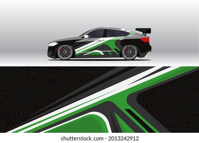 Car wrap decal designs. Abstract racing and sport background for racing livery or daily use car vinyl sticker. Decal vector eps ready print.