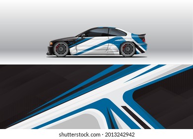 Car wrap decal designs. Abstract racing and sport background for racing livery or daily use car vinyl sticker. Decal vector eps ready print.