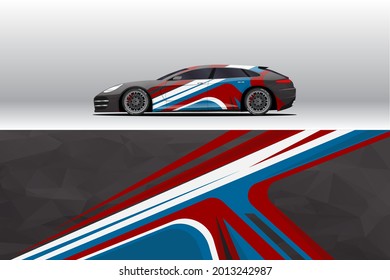 Car wrap decal designs. Abstract racing and sport background for racing livery or daily use car vinyl sticker. Decal vector eps ready print.