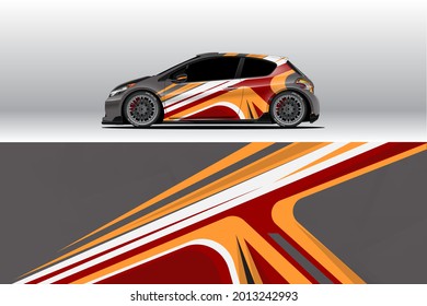 Car wrap decal designs. Abstract racing and sport background for racing livery or daily use car vinyl sticker. Decal vector eps ready print.