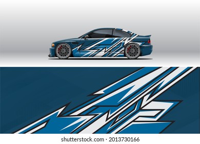 Car wrap decal designs. Abstract racing and sport background for racing livery or daily use car vinyl sticker. Decal vector eps ready print.