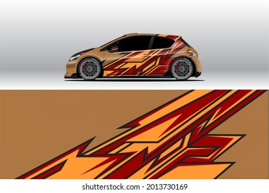 Diseños de calcomanías de cierre de coches. Carreras abstractas y antecedentes deportivos para la livianización de carreras o pegatinas de vinilo de uso diario. Decal los pasos vectoriales listos para imprimir.