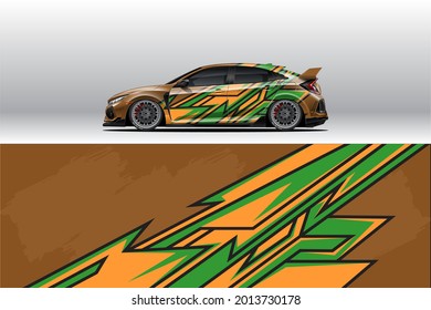 Car wrap decal designs. Abstract racing and sport background for racing livery or daily use car vinyl sticker. Decal vector eps ready print.