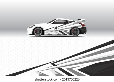 Car wrap decal designs. Abstract racing and sport background for racing livery or daily use car vinyl sticker. Decal vector eps ready print.