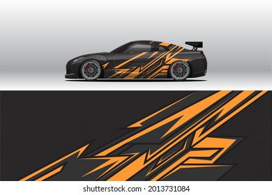Car wrap decal designs. Abstract racing and sport background for racing livery or daily use car vinyl sticker. Decal vector eps ready print.