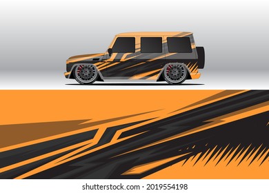 Car wrap decal designs. Abstract racing and sport background for racing livery or daily use car vinyl sticker. Decal vector eps ready print.