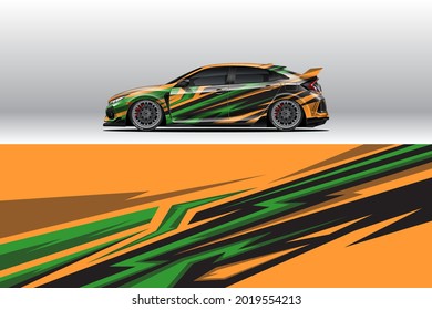 Car wrap decal designs. Abstract racing and sport background for racing livery or daily use car vinyl sticker. Decal vector eps ready print.