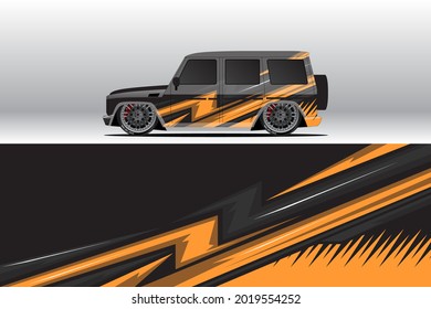 Car wrap decal designs. Abstract racing and sport background for racing livery or daily use car vinyl sticker. Decal vector eps ready print.
