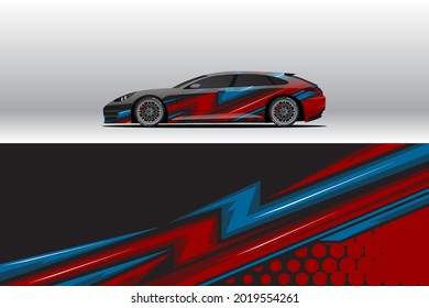 Car wrap decal designs. Abstract racing and sport background for racing livery or daily use car vinyl sticker. Decal vector eps ready print.