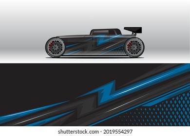 Diseños de calcomanías de cierre de coches. Carreras abstractas y antecedentes deportivos para la livianización de carreras o pegatinas de vinilo de uso diario. Decal los pasos vectoriales listos para imprimir.