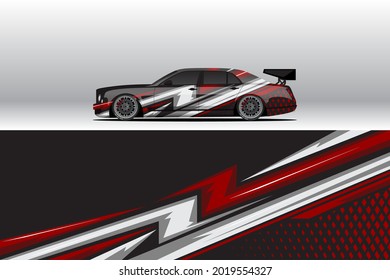 Car wrap decal designs. Abstract racing and sport background for racing livery or daily use car vinyl sticker. Decal vector eps ready print.