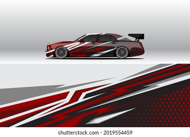 Car wrap decal designs. Abstract racing and sport background for racing livery or daily use car vinyl sticker. Decal vector eps ready print.