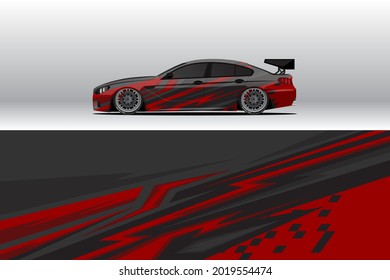 Car wrap decal designs. Abstract racing and sport background for racing livery or daily use car vinyl sticker. Decal vector eps ready print.