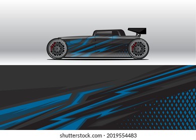 Car wrap decal designs. Abstract racing and sport background for racing livery or daily use car vinyl sticker. Decal vector eps ready print.