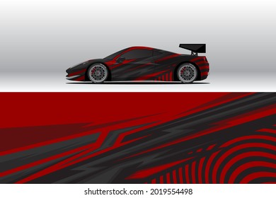 Car wrap decal designs. Abstract racing and sport background for racing livery or daily use car vinyl sticker. Decal vector eps ready print.