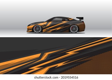 Diseños de calcomanías de cierre de coches. Carreras abstractas y antecedentes deportivos para la livianización de carreras o pegatinas de vinilo de uso diario. Decal los pasos vectoriales listos para imprimir.