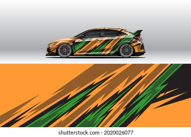 Diseños de calcomanías de cierre de coches. Carreras abstractas y antecedentes deportivos para la livianización de carreras o pegatinas de vinilo de uso diario. Decal los pasos vectoriales listos para imprimir.