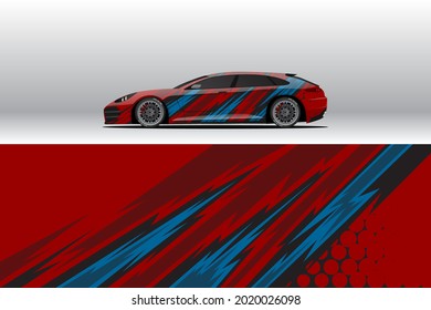 Diseños de calcomanías de cierre de coches. Carreras abstractas y antecedentes deportivos para la livianización de carreras o pegatinas de vinilo de uso diario. Decal los pasos vectoriales listos para imprimir.